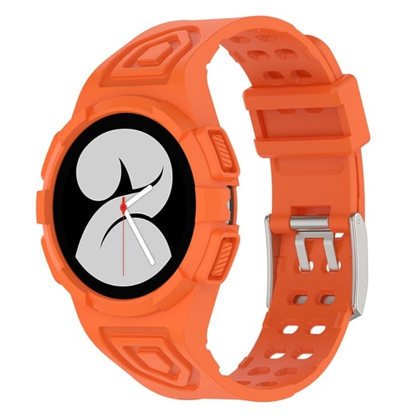 Samsung Galaxy Watch 5 / 4 (44mm) ranneke ja suojus - Oranssi