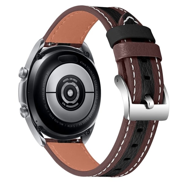 Garmin Forerunner 645 / 645 Music splejsning design cowhide læder urrem - Brun / Sort Garmin Forerunner 645 / 645 Music splejsning design cowhide læder urrem - Brun / Sort