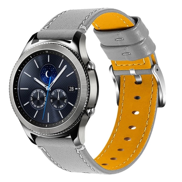 Ticwatch GTX / Pro klokkerem i okseskinn med spenne i rustfritt stål - Grå