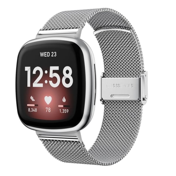 Fitbit Sense / Versa 3 milanesisk klokkerem i rustfritt stål - Sølv