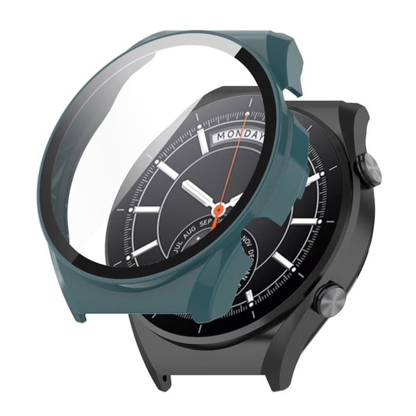 Xiaomi Watch S1 beskyttelsesdeksel med skjermbeskytter i herdet glass - Mørkegrønn