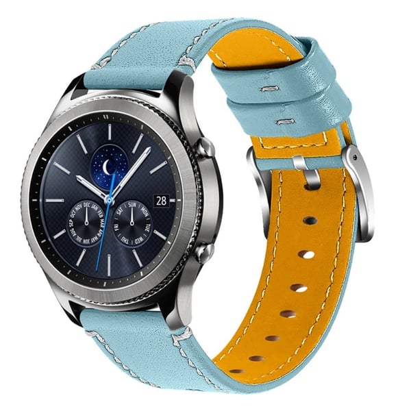 Garmin Vivoactive 4 ensfarget klokkerem i okseskinn - Blå
