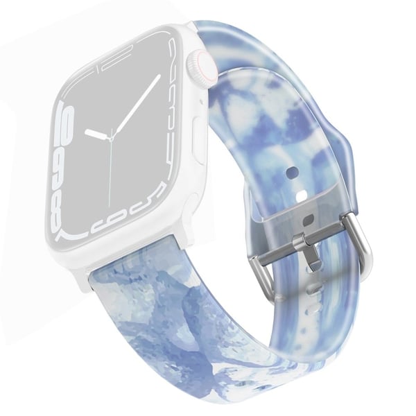 Apple Watch Series 8 (45mm) / Watch Ultra sateenkaarenvärinen silikonikellohihna - Jäänsininen