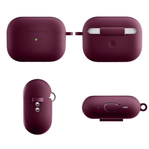 AirPods Pro 2 silikonikotelo soljella - Viininpunainen