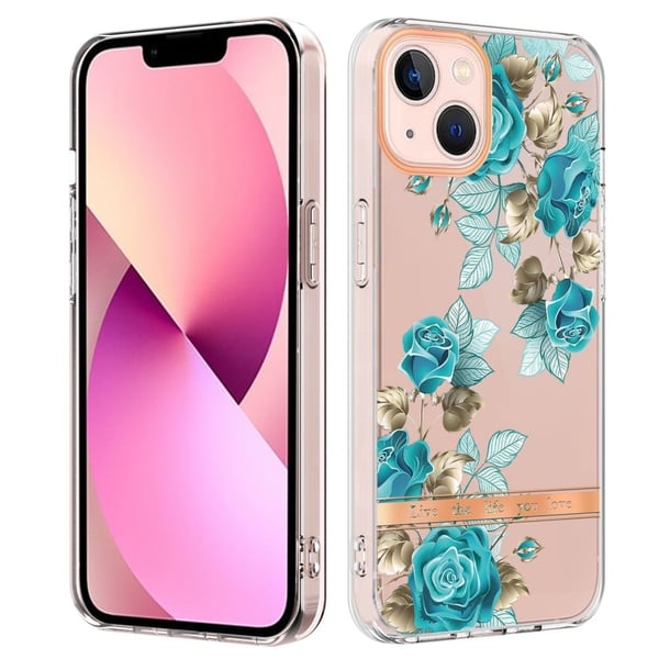LB5-serien Blomstermønster Galvanisering IMD IML Fleksibel Beskyttende Telefontaske Cover iPhone 13 6,1 tommer - Blå Rose LB5-serien Blomstermønster Galvanisering IMD IML Fleksibel Beskyttende Telefontaske Cover iPhone 13 6,1 tommer - Blå Rose