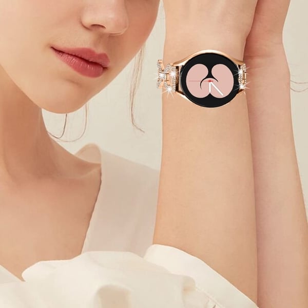 Samsung Galaxy Watch 5 / 4 strassikoristeinen koristeellinen kellonhihna - Ruusukulta