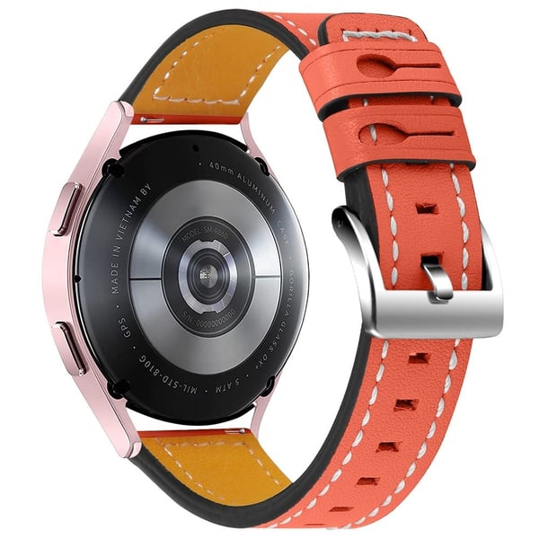 Amazfit GTS / GTR 42 mm klokkerem i okseskinn - Oransje