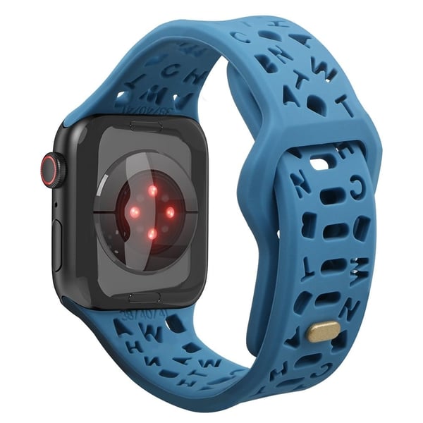 Apple Watch Series 8 (45 mm) / Watch Ultra hul bokstavstil silikonklokkerem - Himmelblå