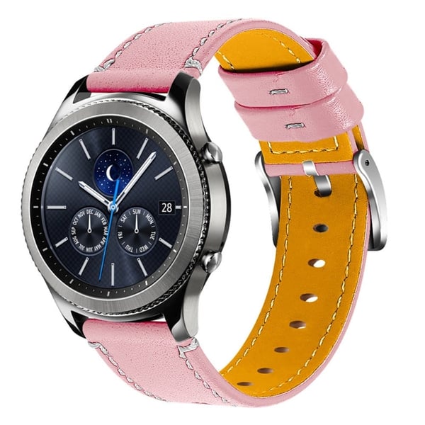 Garmin Vivoactive 4 ensfarget klokkerem i okseskinn - Rosa