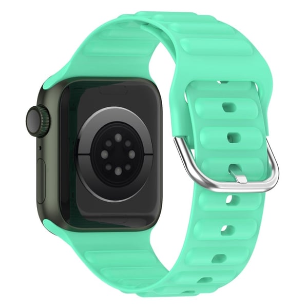 Apple Watch Series 8 (45 mm) / Watch Ultra urrem i silikone i bølgestil - Grøn Apple Watch Series 8 (45 mm) / Watch Ultra urrem i silikone i bølgestil - Grøn