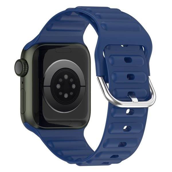 Apple Watch Series 8 (41mm) aaltomaisen silikonikellon ranneke - Tummansininen