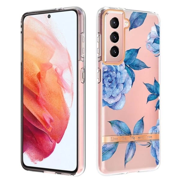 Supertunt och tåligt mjukpärmfodral för Samsung Galaxy S21 - Blå Pion Supertunt och tåligt mjukpärmfodral för Samsung Galaxy S21 - Blå Pion