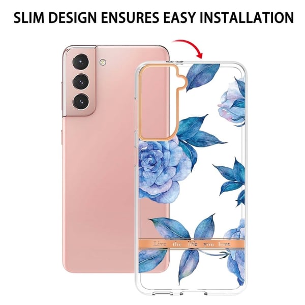 Supertunt och tåligt mjukpärmfodral för Samsung Galaxy S21 - Blå Pion