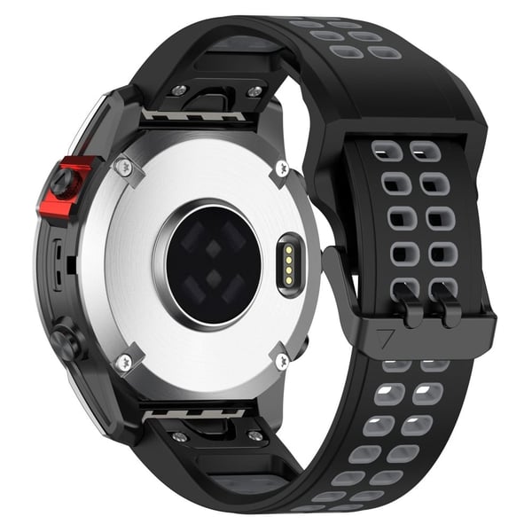 20 mm dubbelfärgat klockarmband för Garmin-klocka - Svart / Grå