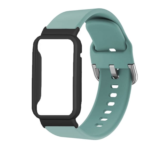 Silikonklokkerem med deksel for Xiaomi Mi Band 7 Pro - Babyblå / Svart
