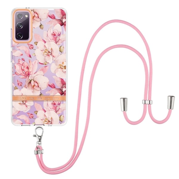 Slank og slitesterk softcover med nøkkelbånd til Samsung Galaxy S20 FE 2022 / S20 FE 5G - Rosa Gardenia