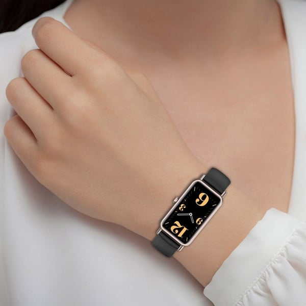 16mm silikoninen kellohihna Huawei ja Casio kelloon - Musta