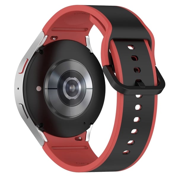 Samsung Galaxy Watch 5 / 4 kaksivärinen silikonikellon hihna - Musta / Punainen
