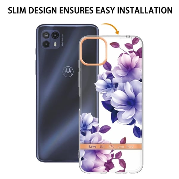 Supertynt og slitesterkt softcover for Motorola Moto G50 5G - Lilla Begonia