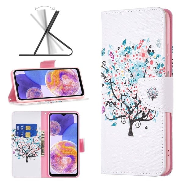 Wonderland Samsung Galaxy A73 flip-etui - Blomstertre