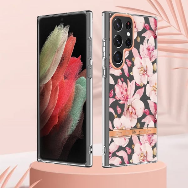 Supertunt och tåligt mjukfodral för Samsung Galaxy S22 Ultra - Rosa Gardenia