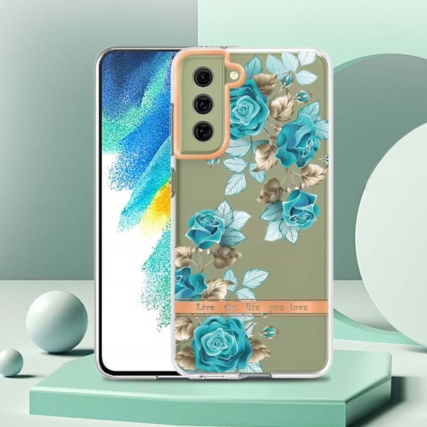 Erittäin ohut ja kestävä pehmeäkantinen Samsung Galaxy S21 FE - Sininen Ruusu