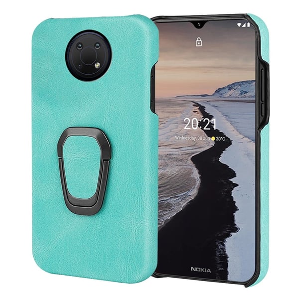 Støtsikkert skinndeksel med ovalt kickstand for Nokia G10 - Lysegrønn
