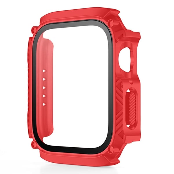 Apple Watch Series 8 (45 mm) beskyttelsesdeksel med herdet glass - Rød Apple Watch Series 8 (45 mm) beskyttelsesdeksel med herdet glass - Rød