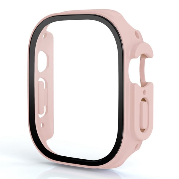Apple Watch Ultra-deksel med skjermbeskytter i herdet glass - Lyserosa Apple Watch Ultra-deksel med skjermbeskytter i herdet glass - Lyserosa