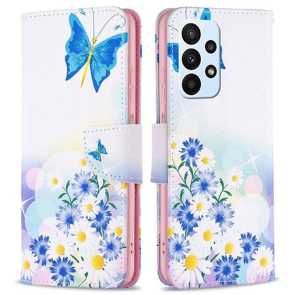 Wonderland Samsung Galaxy A73 flip-etui - Sommerfugl Og Blomster
