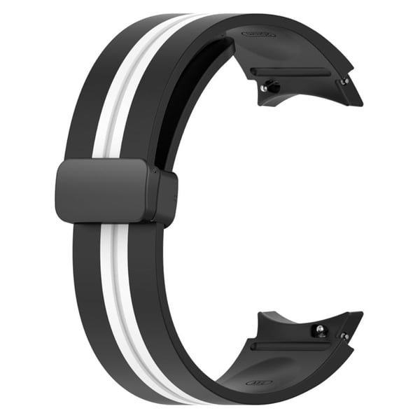 Samsung Galaxy Watch 5 / 4 / 3 kaksivärinen silikonikellon hihna musta solki - Musta / Valkoinen