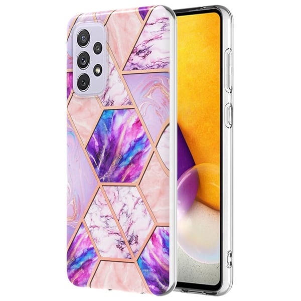 Marmordesign Samsung Galaxy A73 deksel - Lyselilla