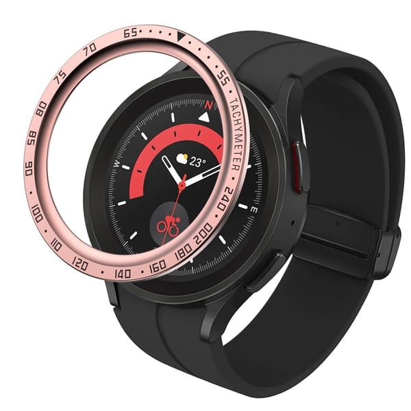 Samsung Galaxy Watch 5 Pro klockring - Roséguldring Svarta Bokstäver