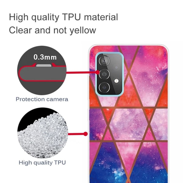 Marmordesign Samsung Galaxy A23 deksel - Rose / Oransje / Blå