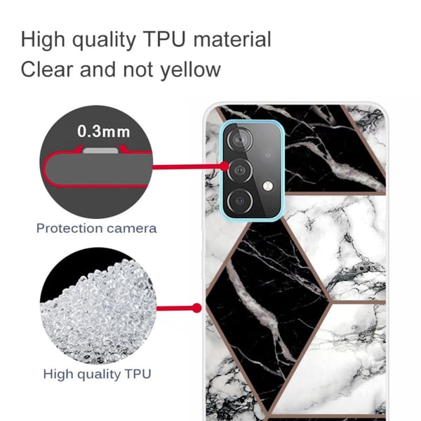 Marble design Samsung Galaxy A23 cover - Grå / Sort / Hvid