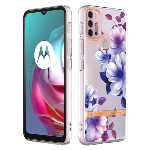 Supertynt og slitesterkt softcover for Motorola Moto G20 / G10 / G30 - Lilla Begonia