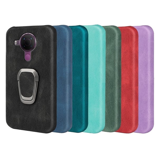 Støtsikkert skinndeksel med ovalt kickstand for Nokia 5.4 - Lilla
