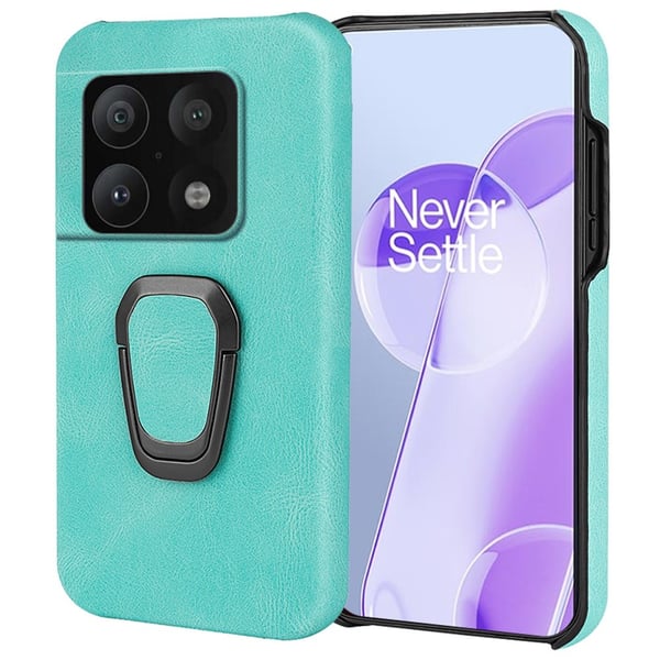 Stødsikkert lædercover med oval kickstand til OnePlus 10 Pro - Matcha-Grøn