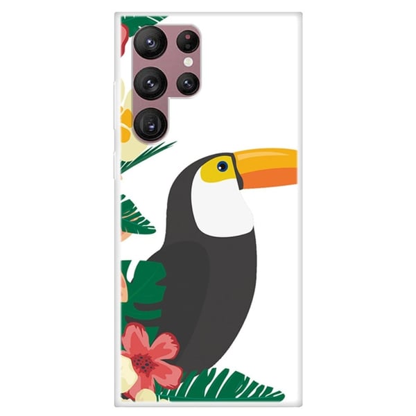 Deco Samsung Galaxy S22 Ultra skal - Löv Med Fåglar Deco Samsung Galaxy S22 Ultra skal - Löv Med Fåglar
