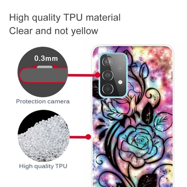 Deco Samsung Galaxy A23 deksel - Svart Blomst