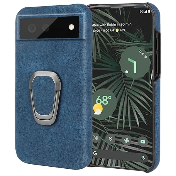 Støtsikkert skinndeksel med ovalt kickstand for Google Pixel 6 Pro - Blå
