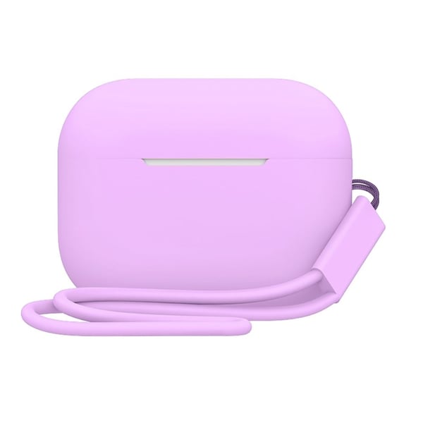 2,0 mm AirPods Pro 2 silikonetui med stropp - Lyselilla 2,0 mm AirPods Pro 2 silikonetui med stropp - Lyselilla