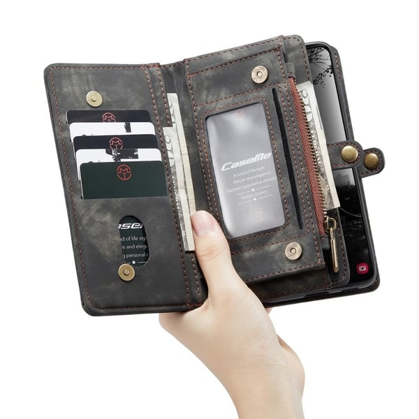 CaseMe Samsung Galaxy S22 etui med lynlås / pung - Sort