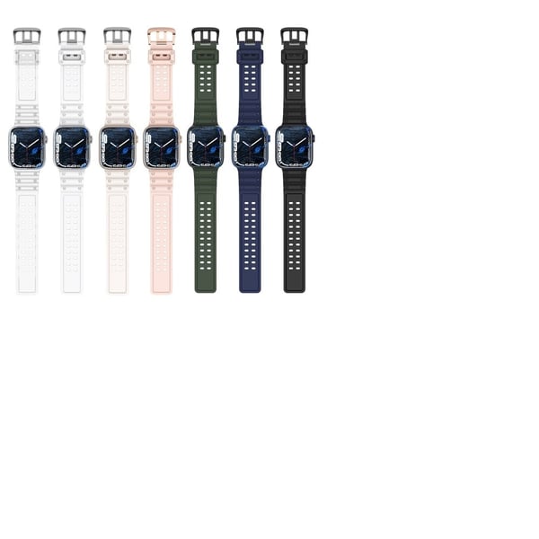 Apple Watch Series 8 (41 mm) klokkerem i silikon med to rader med hull - Blå