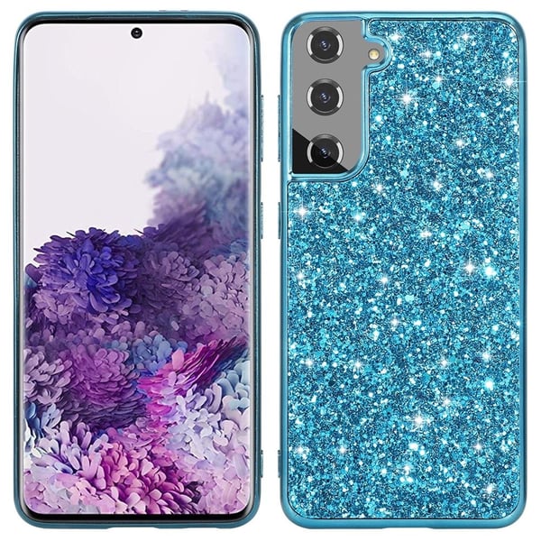 Glitter Samsung Galaxy S22 kotelot - Sininen