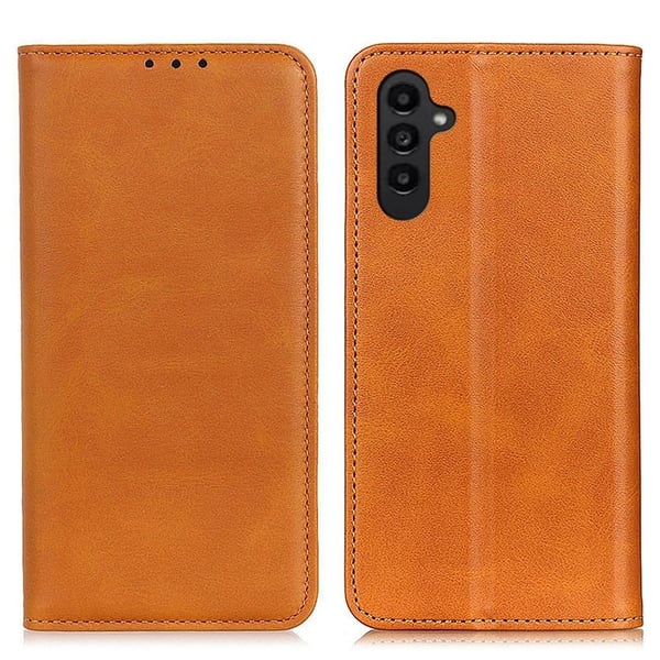 Flip Etui med Pung i Ekte Lær til Samsung Galaxy A14 - Brun