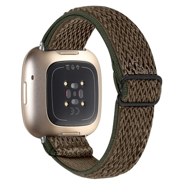 Fitbit Sense / Versa 3 elastisk urrem med justerbart spænde - Brun