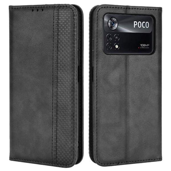 Bofink Vintage Xiaomi Poco X4 Pro 5G lærveske - Svart
