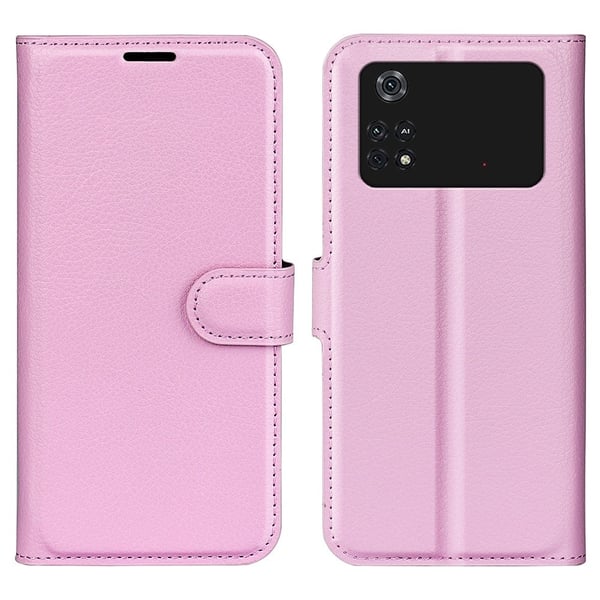 Classic Xiaomi Poco M4 Pro flip etui - Rosa