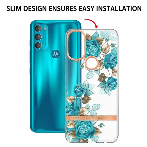 Erittäin ohut ja kestävä pehmeä kansi Motorola Moto G71 5G:lle - Sininen Ruusu